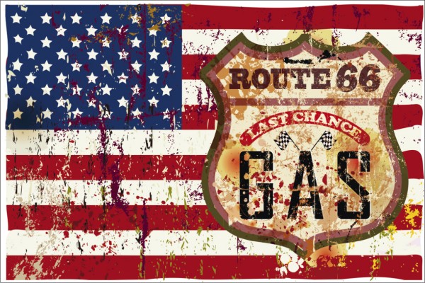 Route 66 Fahne GAS